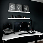 interior of room with contemporary style workplace at home