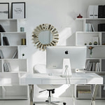 computer on white desk