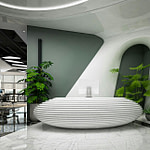 modern furniture in contemporary office