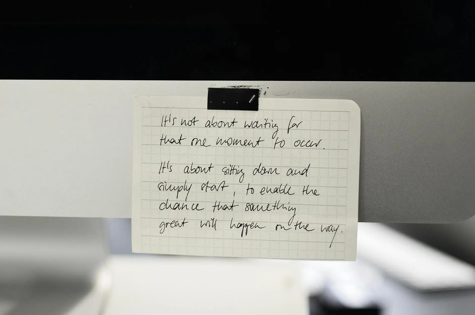 message on paper sheet on light surface