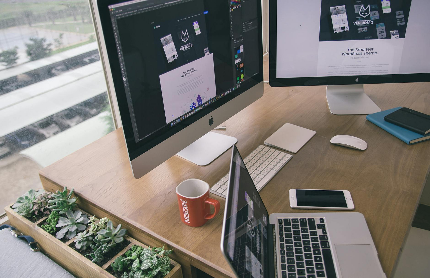 Content Marketing Frameworks: How to Build a Strategy That Attracts Customers, Grows Traffic, and Scales Your Business (Without Wasting Time or Money) 1 nescafe cup near imac