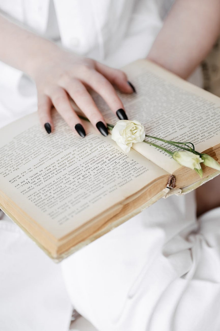 a person holding a book