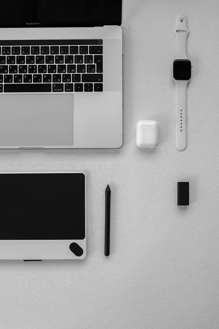 modern gadgets on table