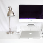 modern minimalist workspace with computer